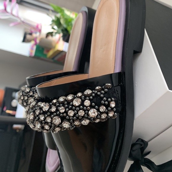 CARVEN leather beaded slide sandals - Picture 7 of 9